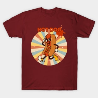 Retro Hot Dog Art T-Shirt